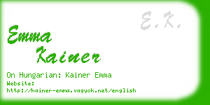 emma kainer business card